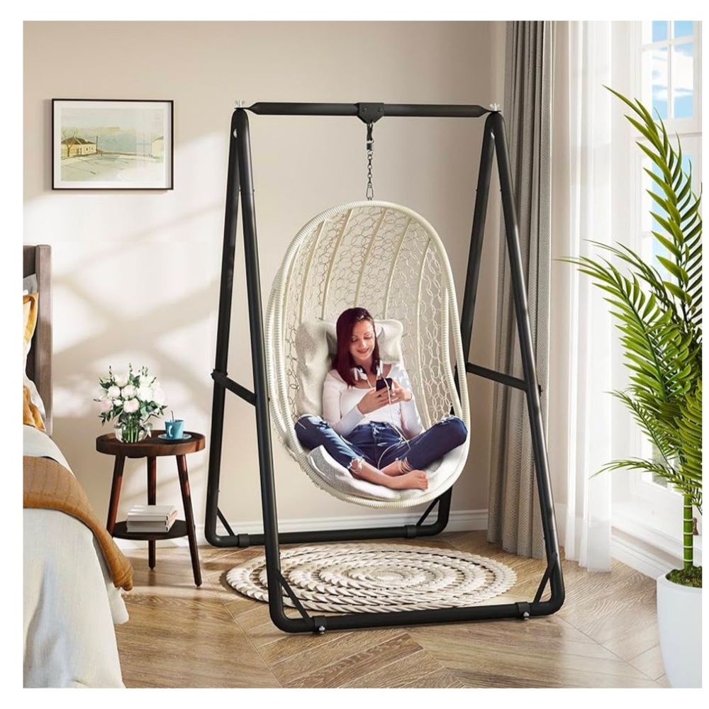 Greenstell Hammock Chair Stand, Swing Stand with 3 Hooks Fit for Most Hanging